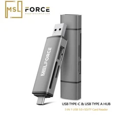 MSLFORCE Интернет-магазин | USB-считыватель карт Type-C OTG поддерживает SD-SDHC SDXC MMC / MicroSD T-Flash адаптер USB C Hub