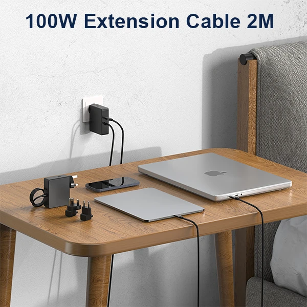 PD100W Extension Wall Cord Plug EU Charger